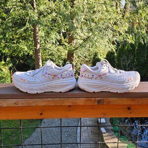 Hoka Bondi L Vibrant Bloom Flower Embroidered Shoes Womens US 10